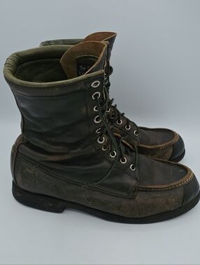 VTG Browning Sportsman Green Leather Light Hiking Hunting Engineer Boot 9 D USA